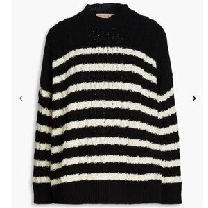 &Daughter Ina striped cableknit wool sweater